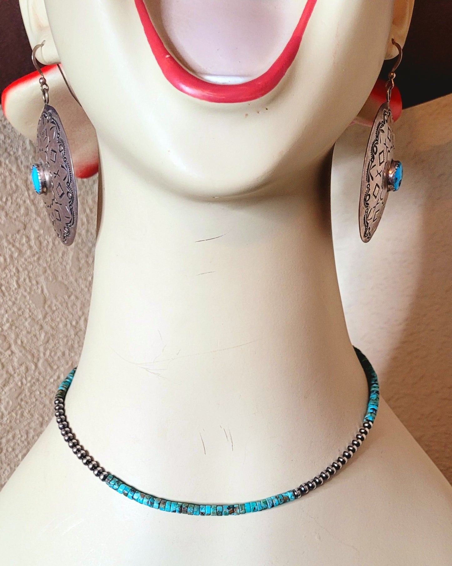 Silver Pearl & Heishi Necklace