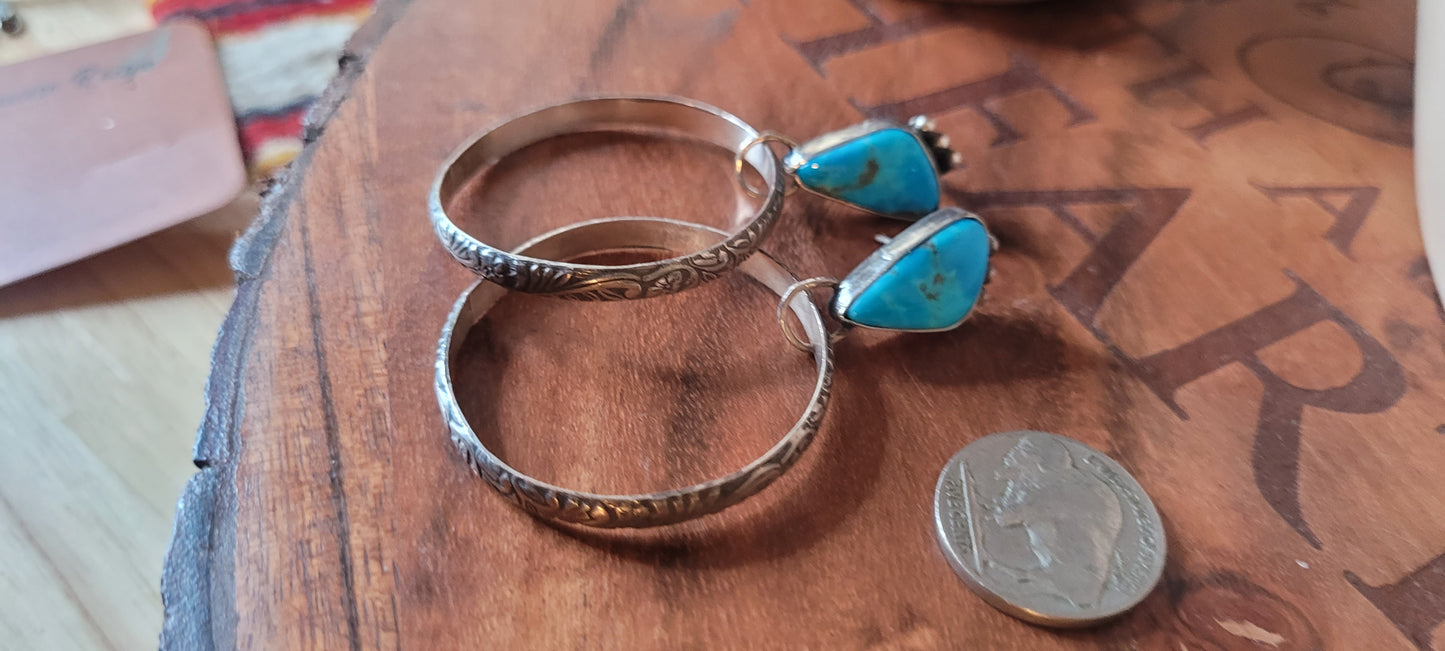 Kingman Turquoise Hoops