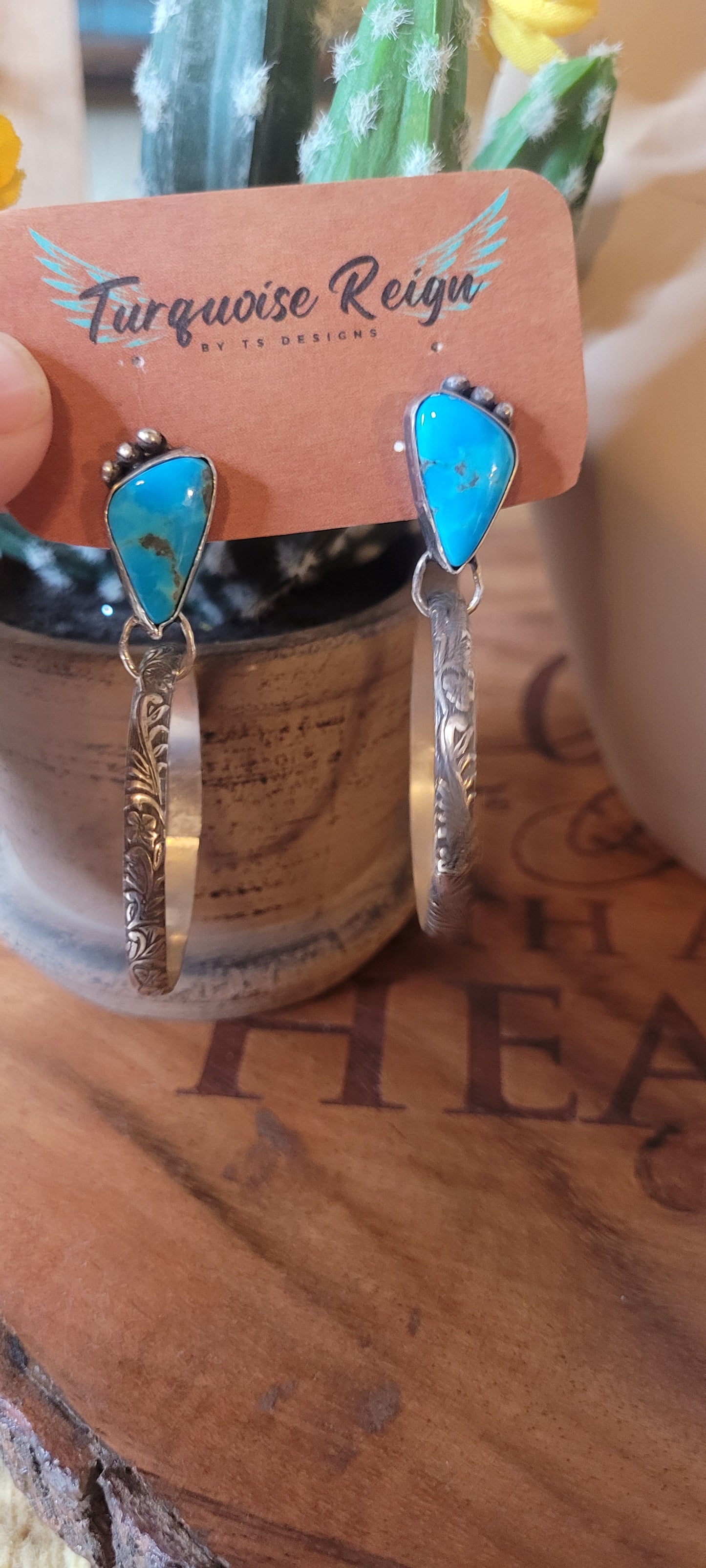 Kingman Turquoise Hoops