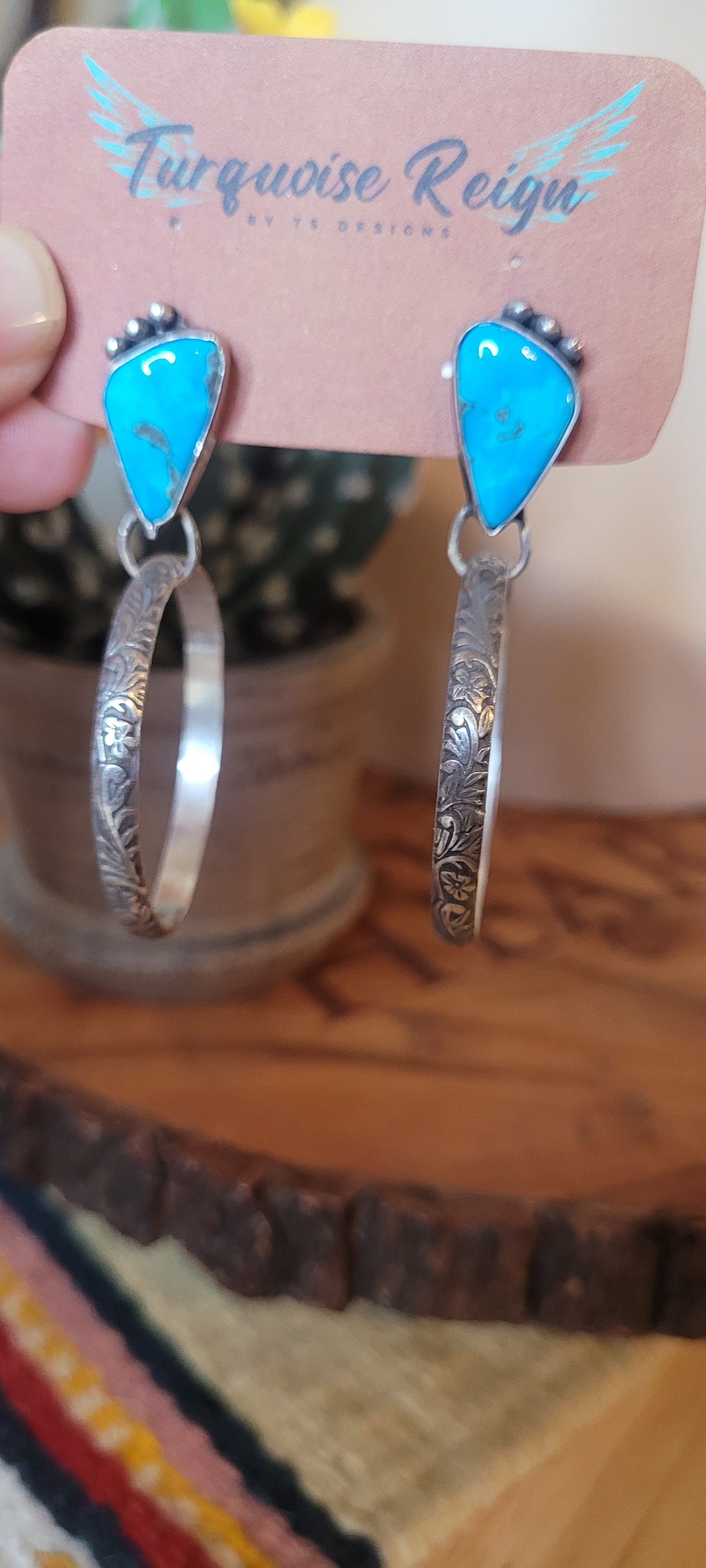 Kingman Turquoise Hoops