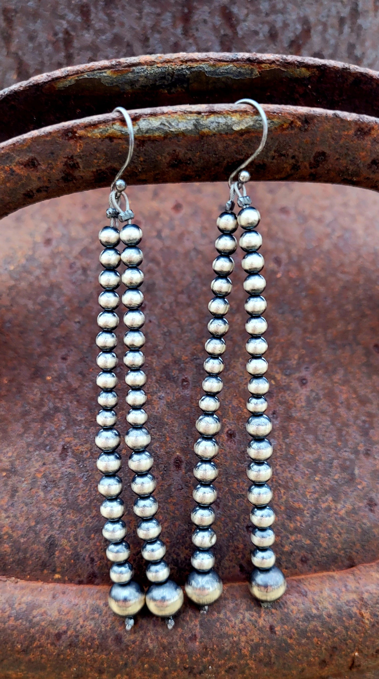 Navajo Handstrung Sterling Strand Ears