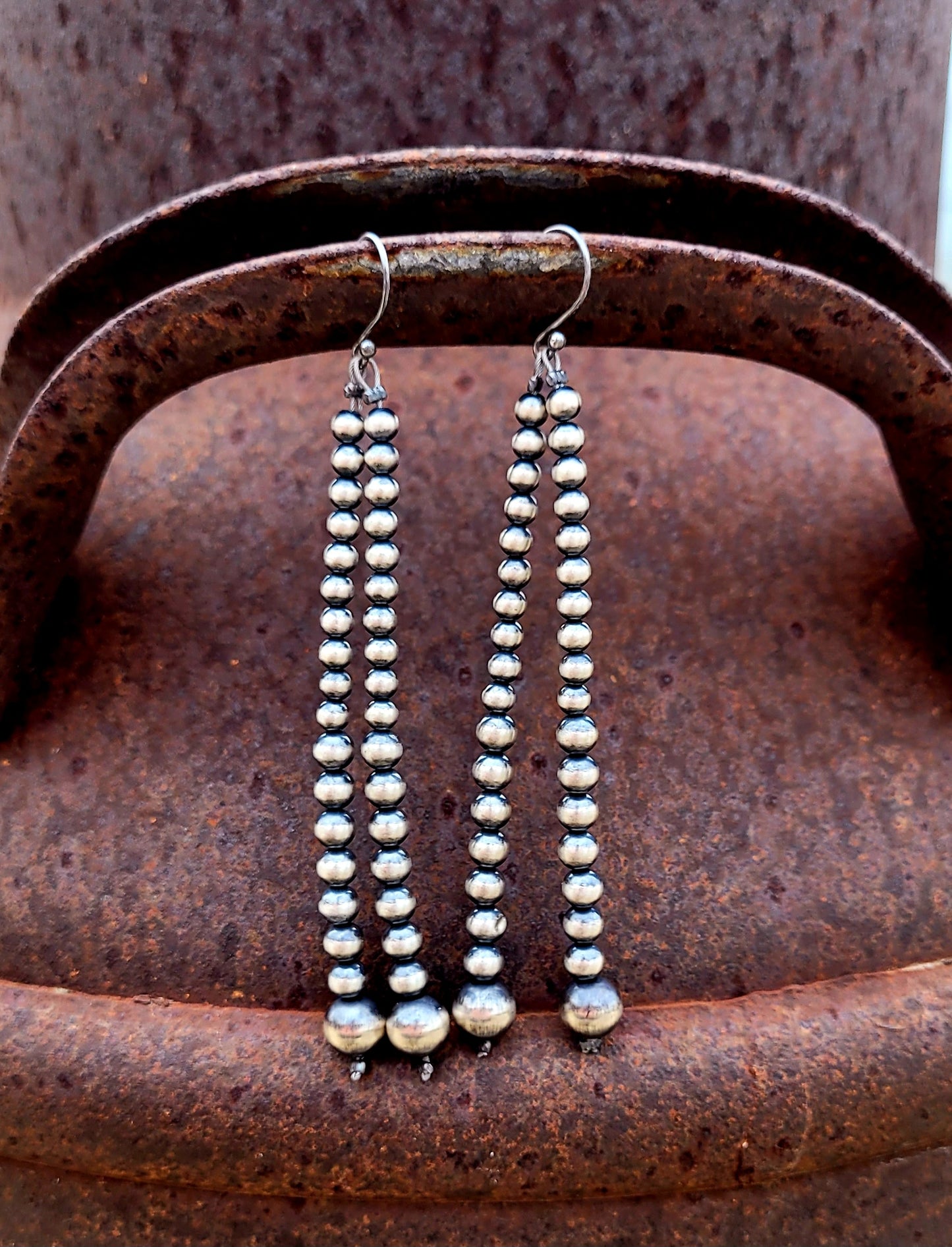 Navajo Handstrung Sterling Strand Ears