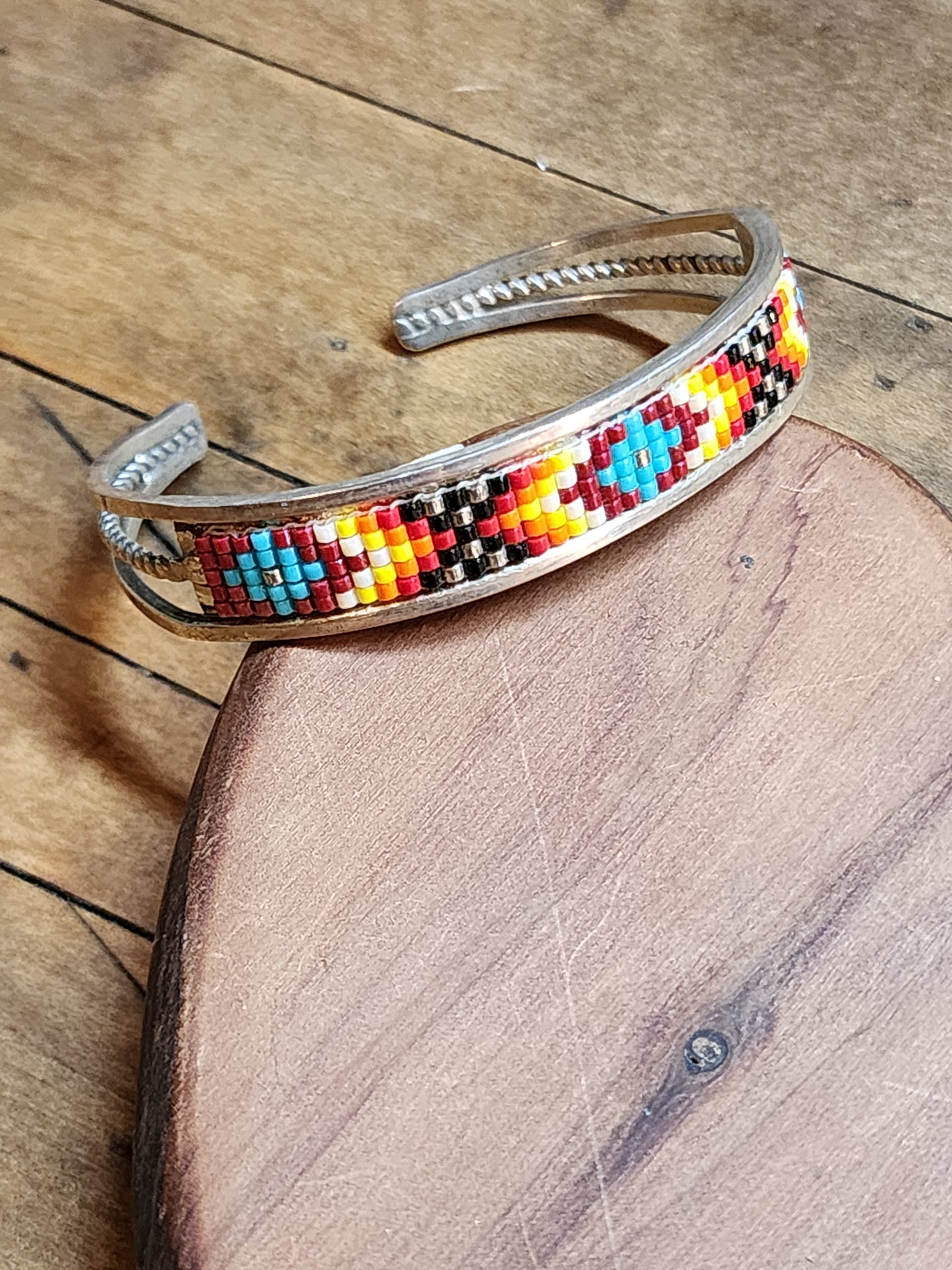 Beaded Sterling Cuff
