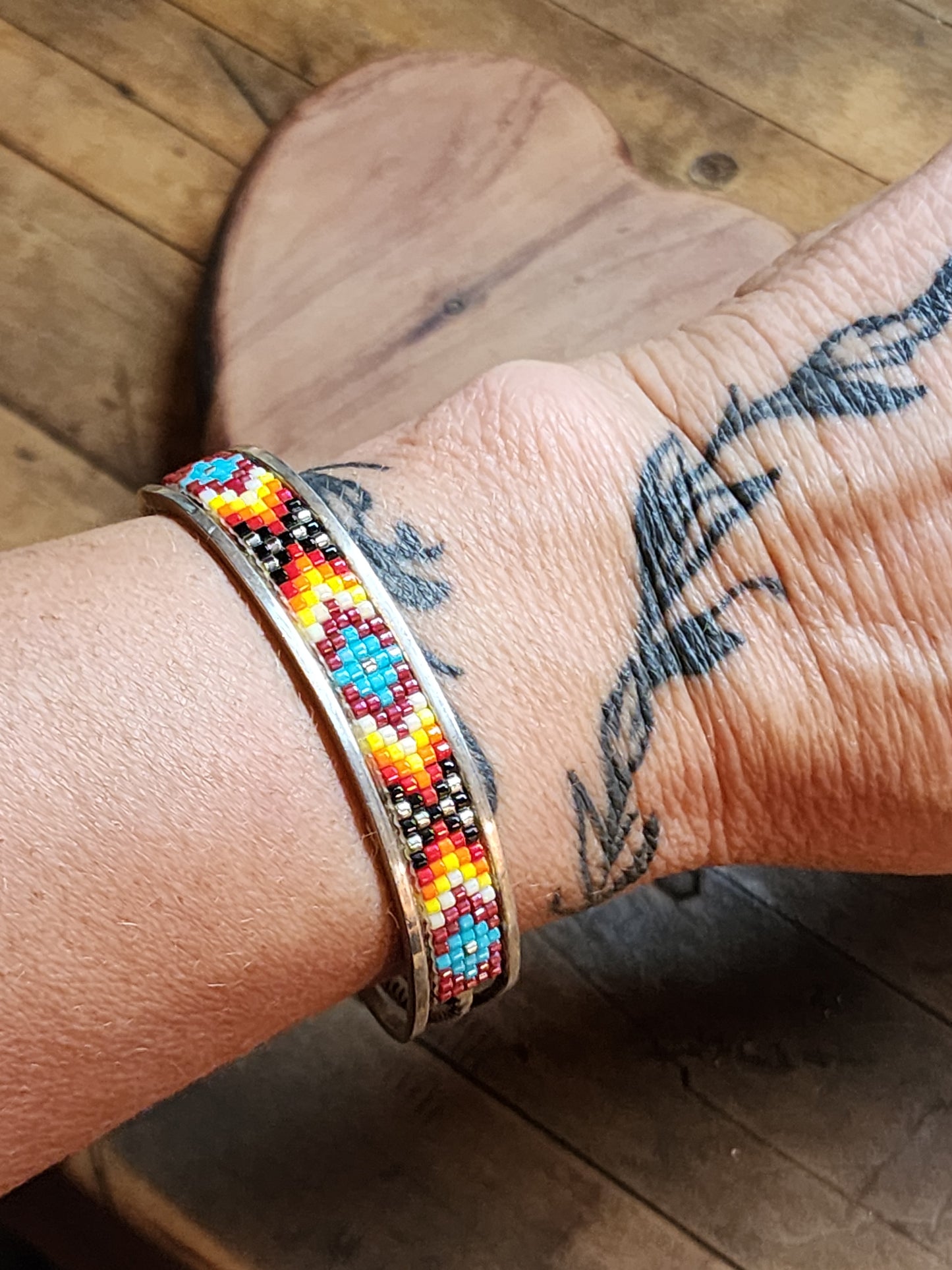 Beaded Sterling Cuff