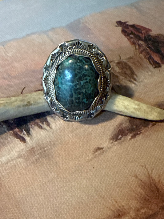 Stamped Turquoise Ring