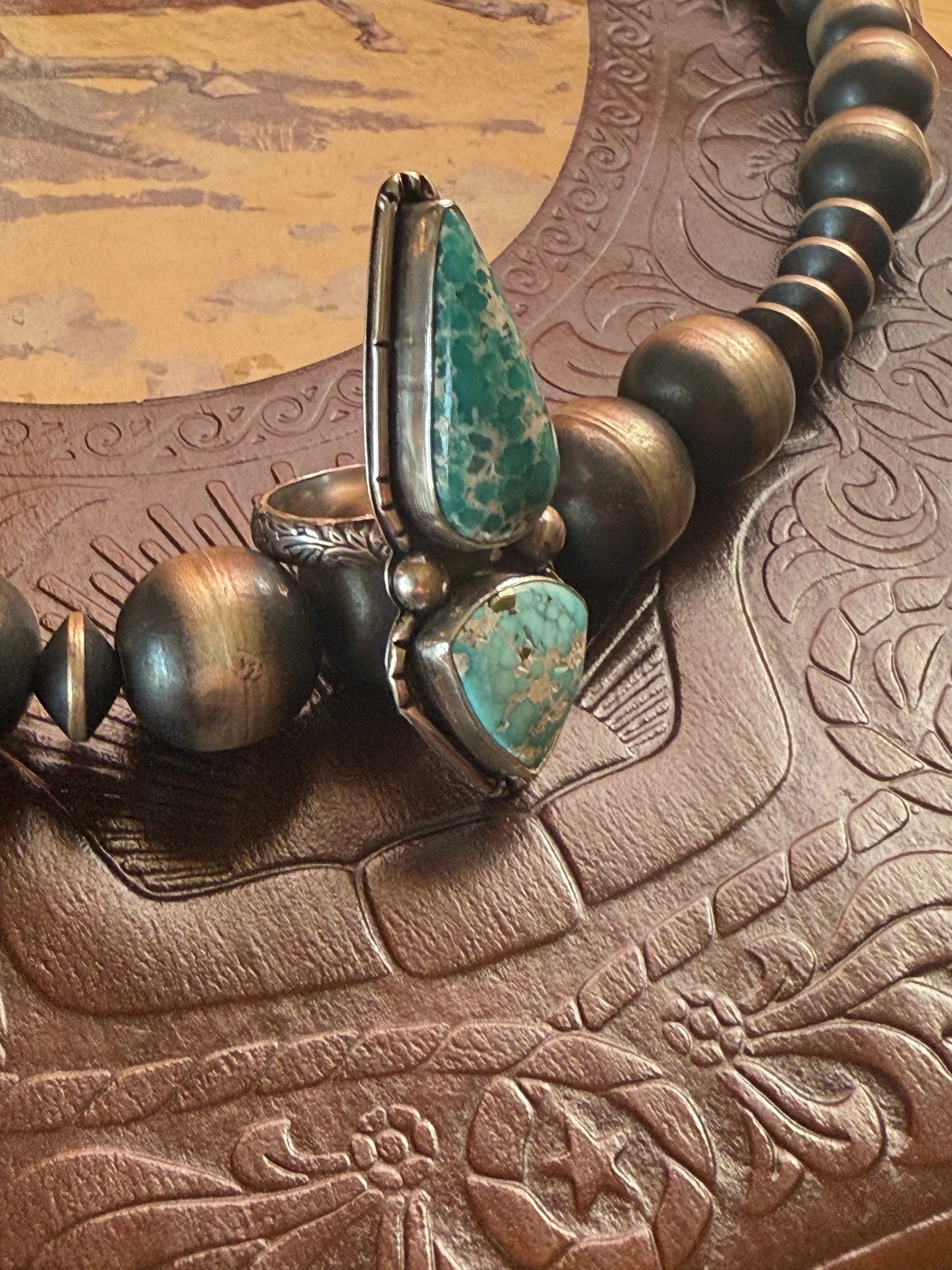 Double Turquoise Ring- TS Designs