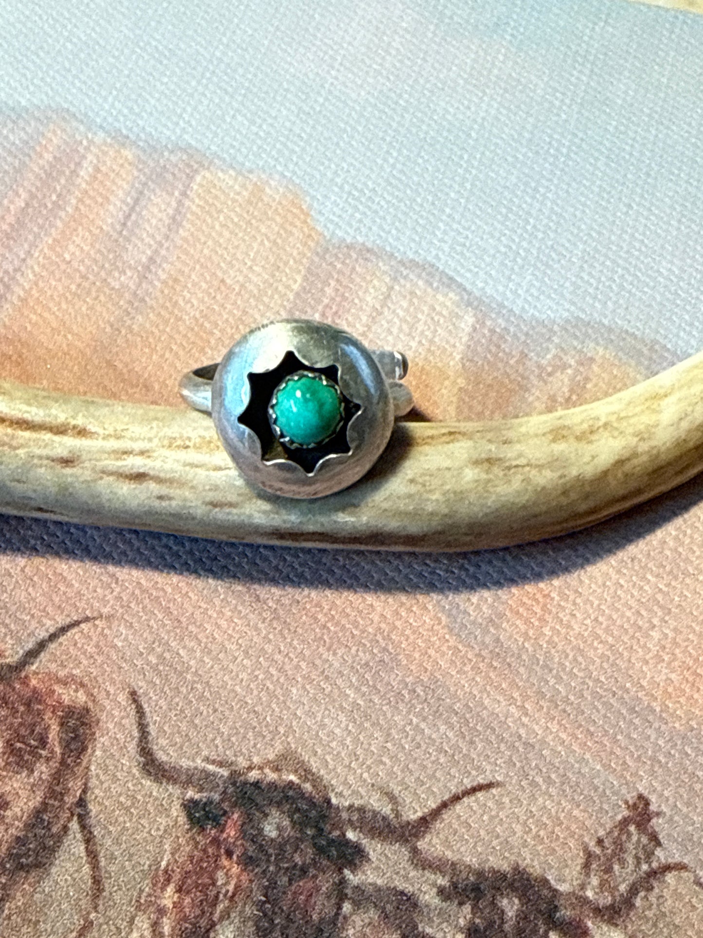 Sterling Silver Turquoise Shadowbox Ring
