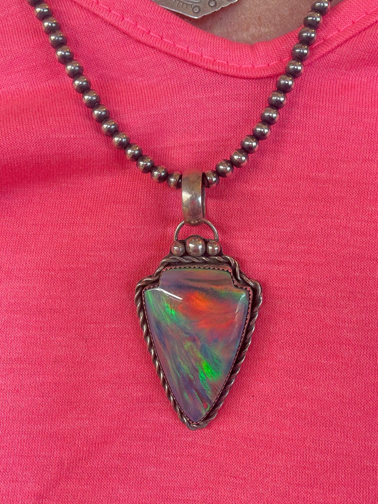 Large Aurora Opal Pendant- TS Designs