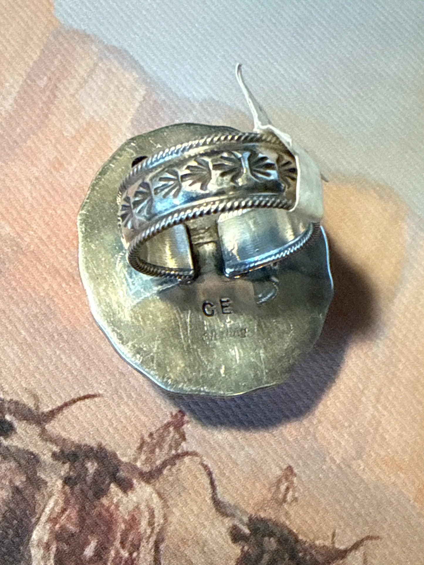 Stamped Turquoise Ring
