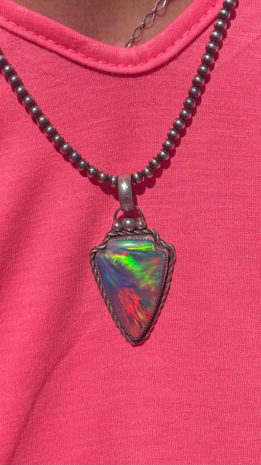 Large Aurora Opal Pendant- TS Designs