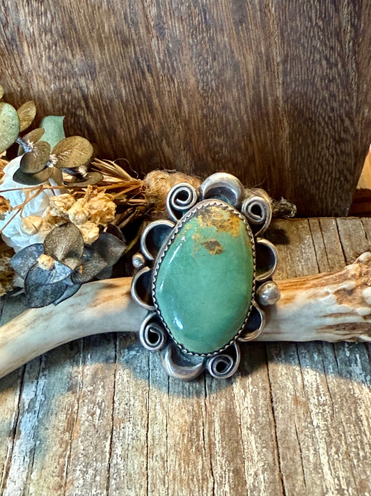 Adjustable Green Turquoise Ring
