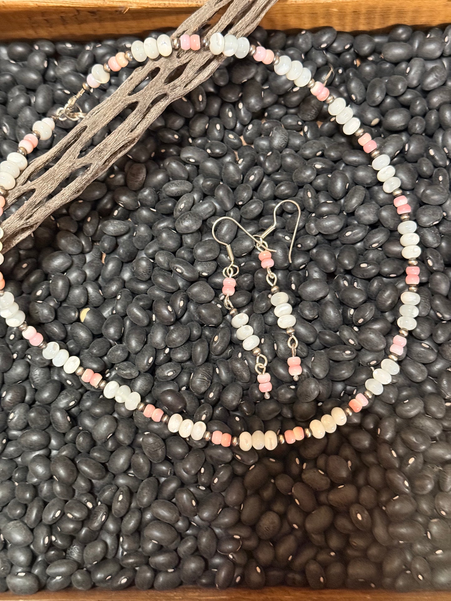 Pink Conch, Mother of Pearl, and Sterling Pearl Set