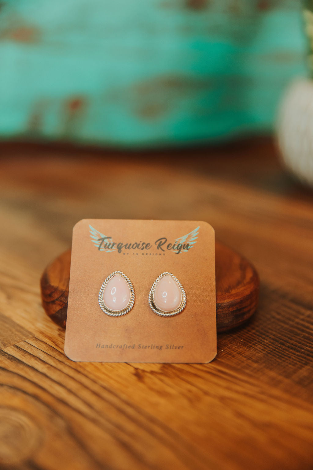 Sterling & Pink Conch Earrings