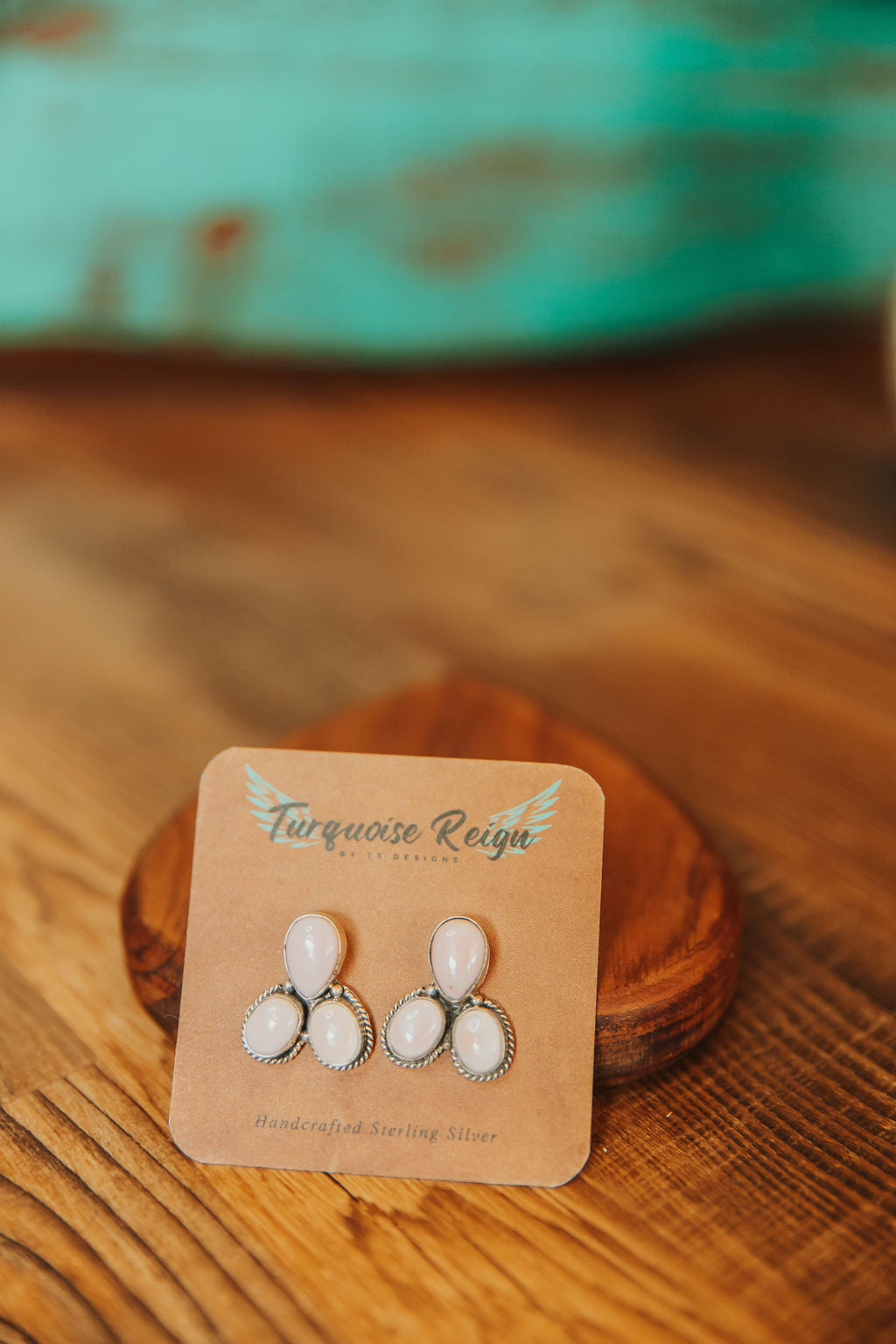 Sterling & Pink Conch Earrings