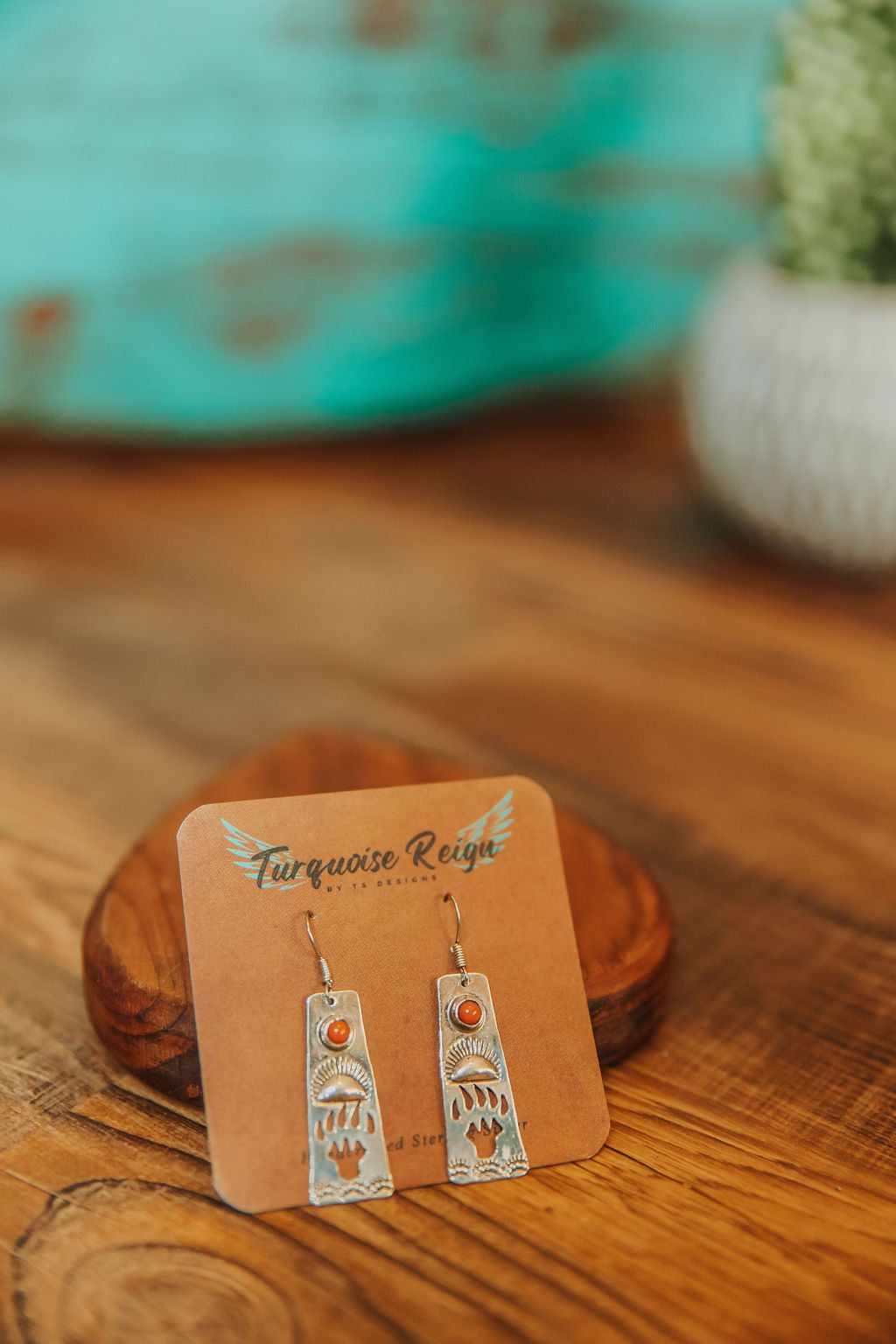 Sterling & Coral Earrings