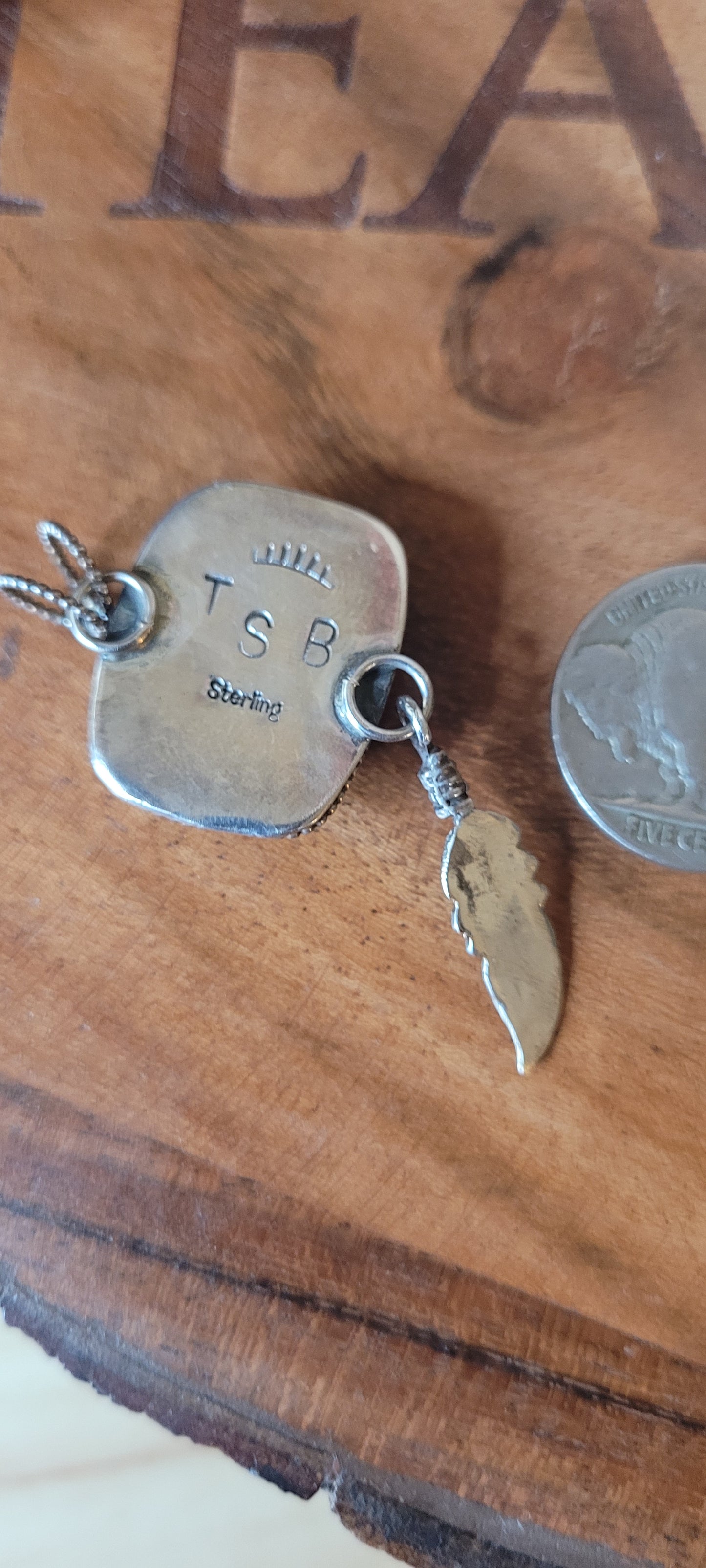 Cheeta Agate with Feather Pendant