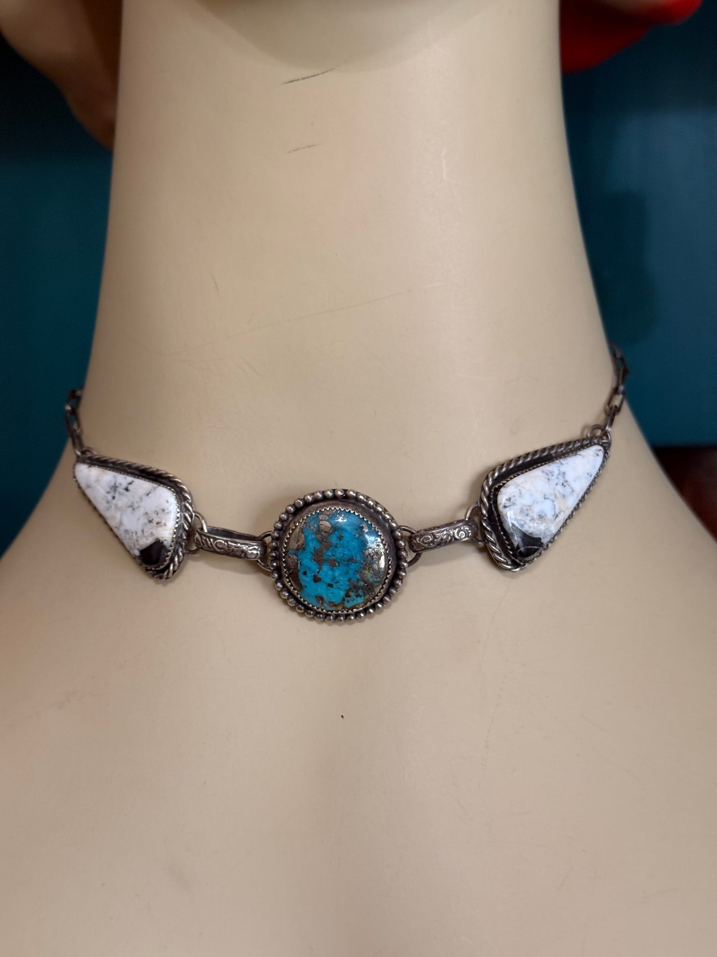 Morenci & White Buffalo Choker/Necklace