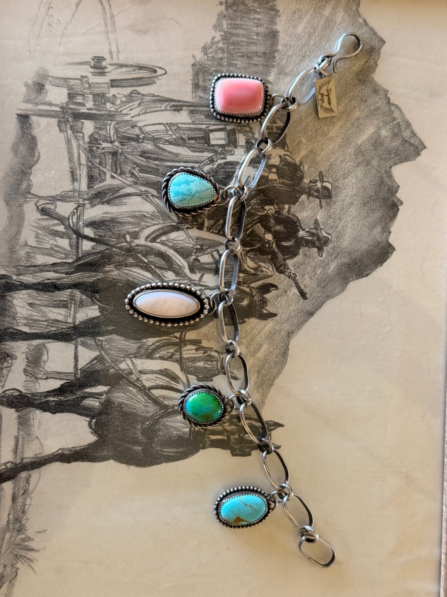 Multi- Stone Charm Bracelet