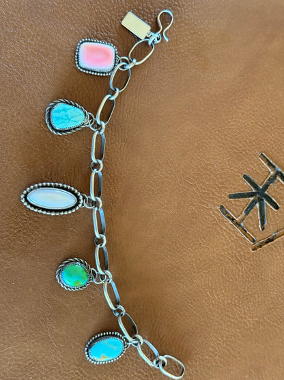 Multi- Stone Charm Bracelet