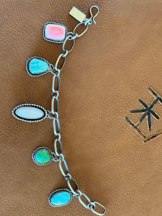 Multi- Stone Charm Bracelet