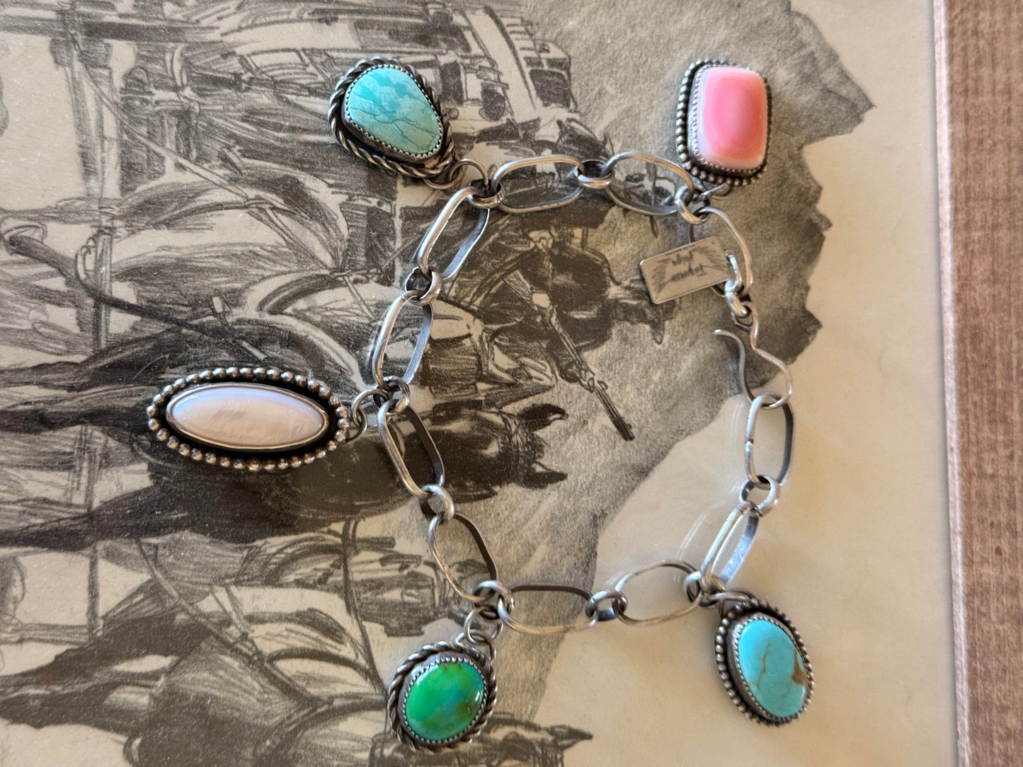 Multi- Stone Charm Bracelet