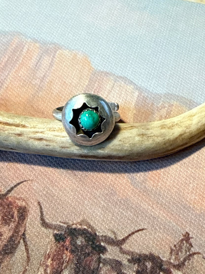 Sterling Silver Turquoise Shadowbox Ring