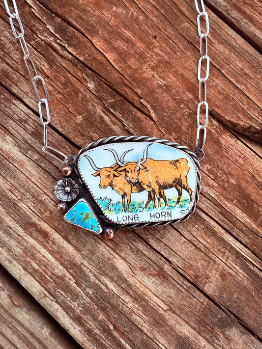 Texas Longorn Necklace