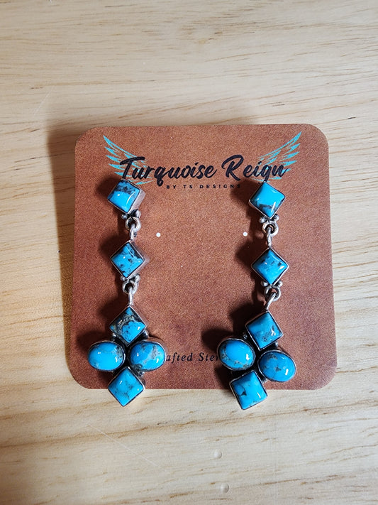 Turquoise & Sterling Drop Clusters