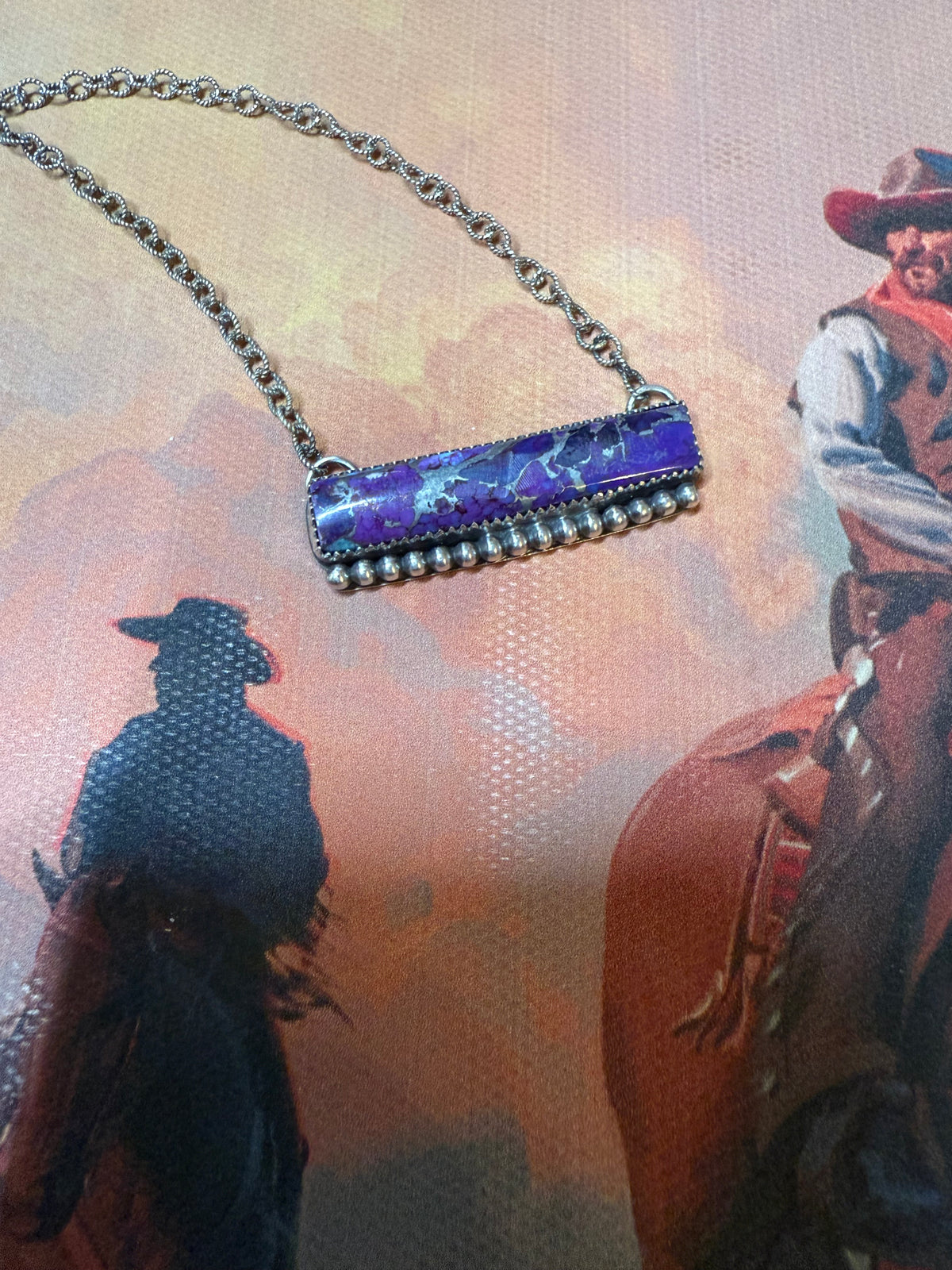 Purple Mojave Bar Necklace