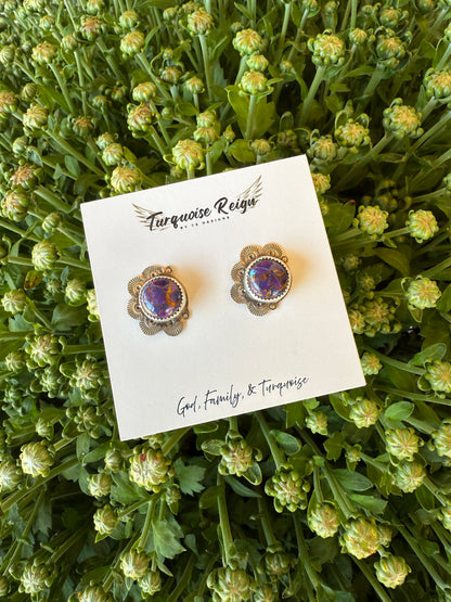 Purple Mojave Stamped Studs