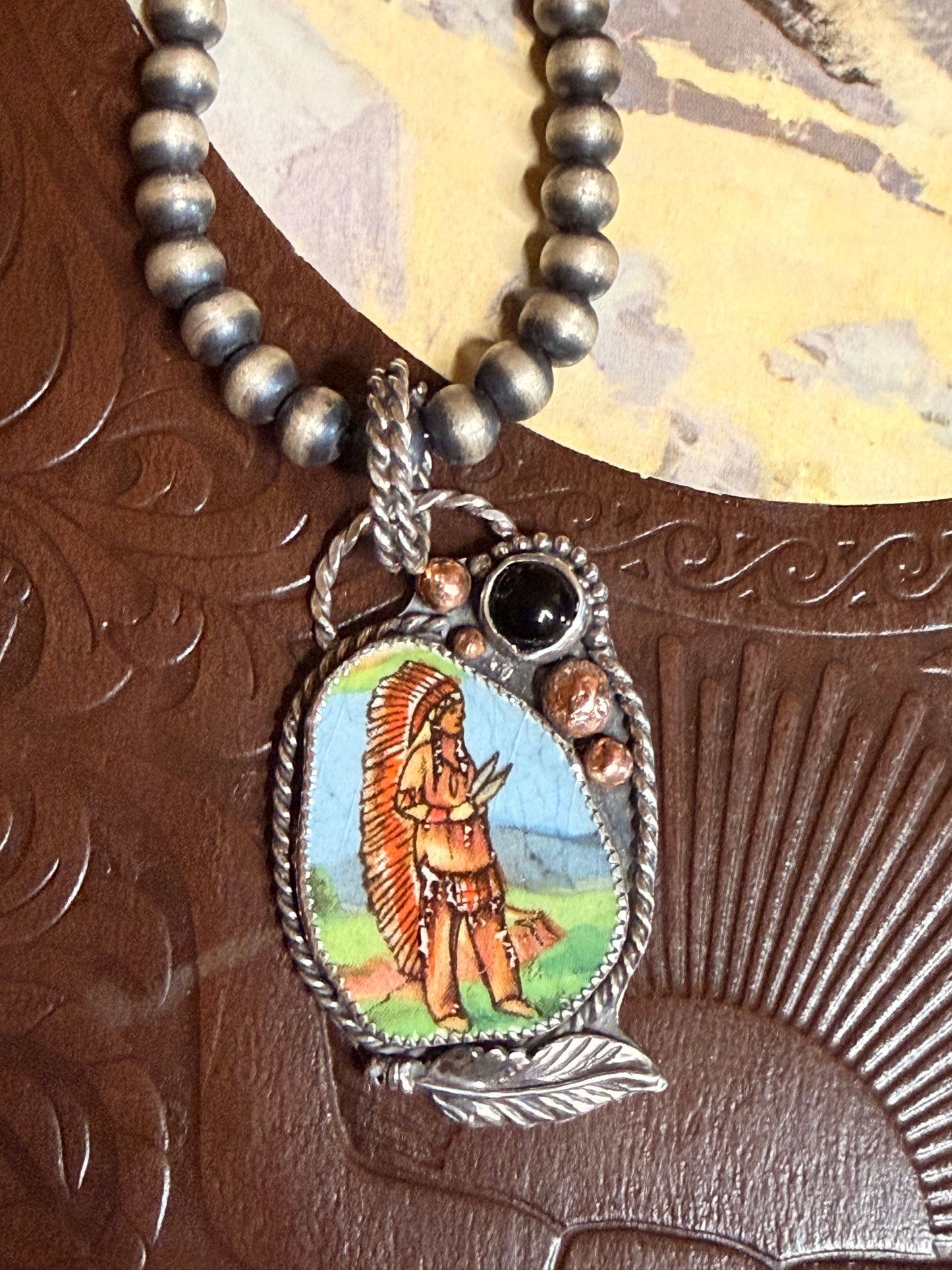 Native American Vintage Plate Pendant