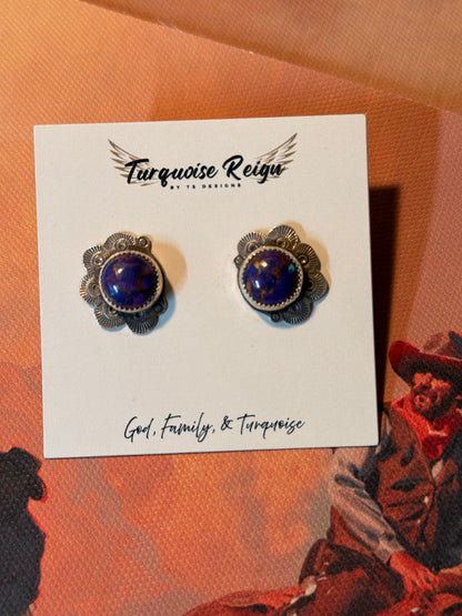 Purple Mojave Stamped Studs