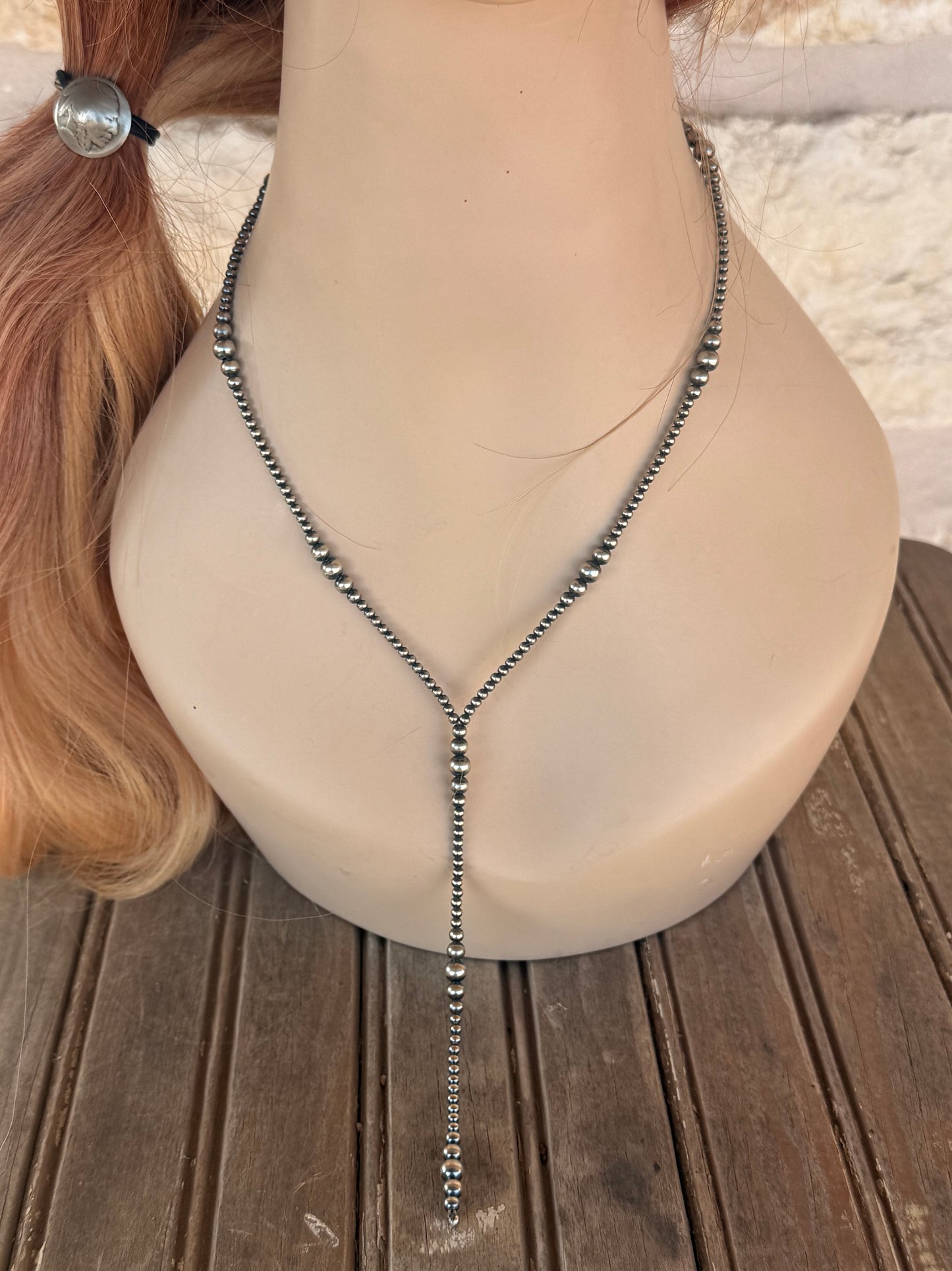 20" Navajo-Style Pearl Lariat