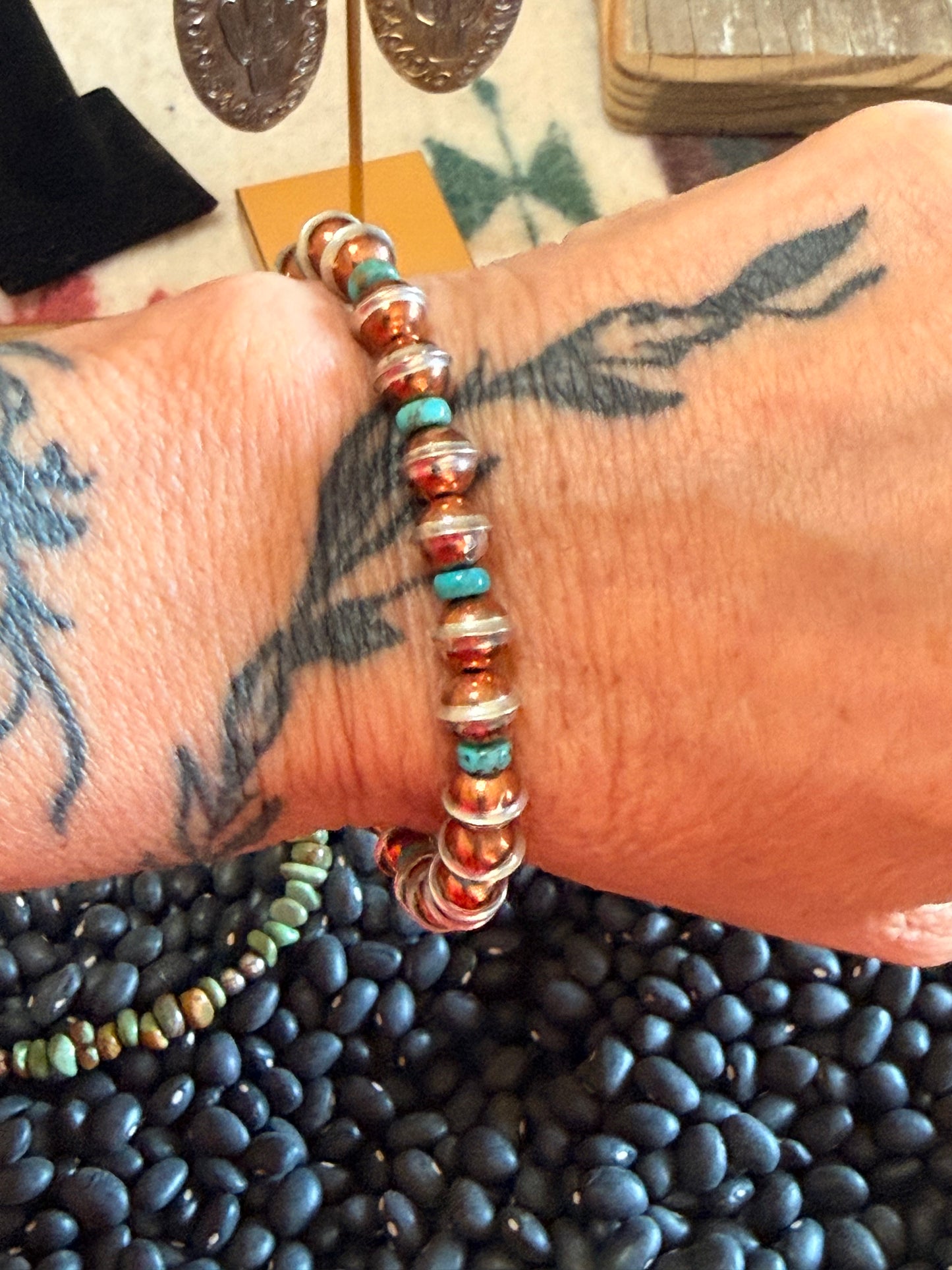 Copper/Silver Seam Stretch Bracelet