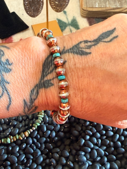 Copper/Silver Seam Stretch Bracelet