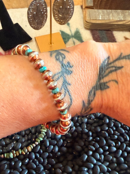 Copper/Silver Seam Stretch Bracelet