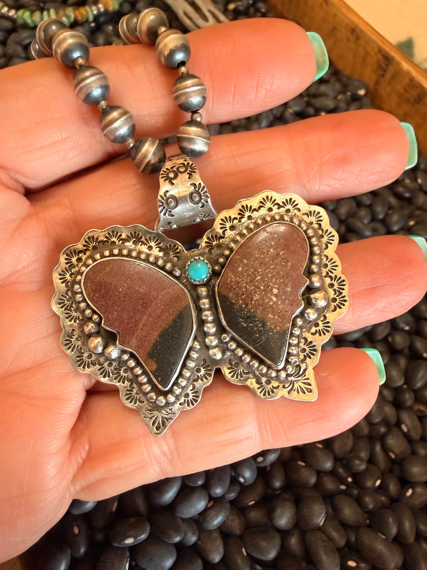 Hand-stamped Butterly Pendant