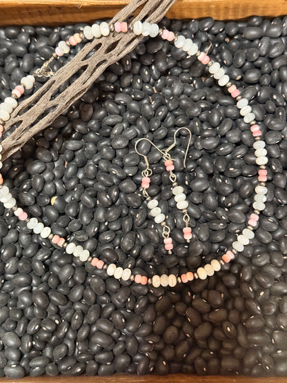 Pink Conch, Mother of Pearl, and Sterling Pearl Set