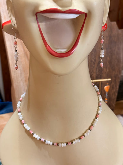 Pink Conch, Mother of Pearl, and Sterling Pearl Set