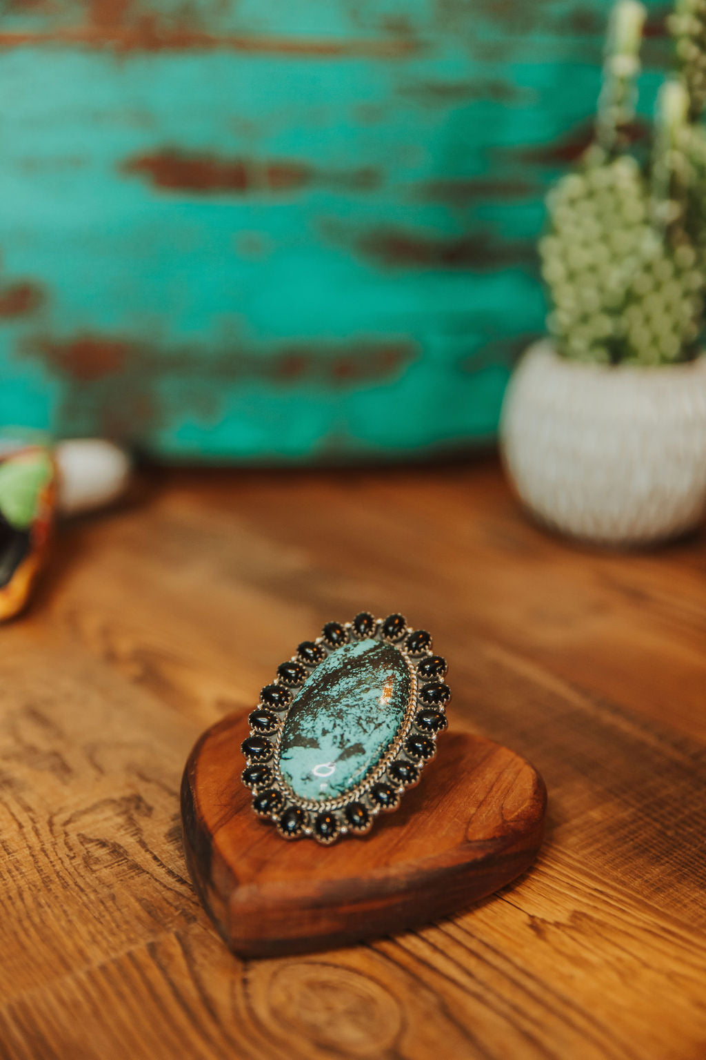 Turquoise & Onyx Ring