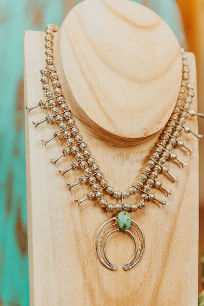 Sterling and Turquoise Squash Blossom by PG