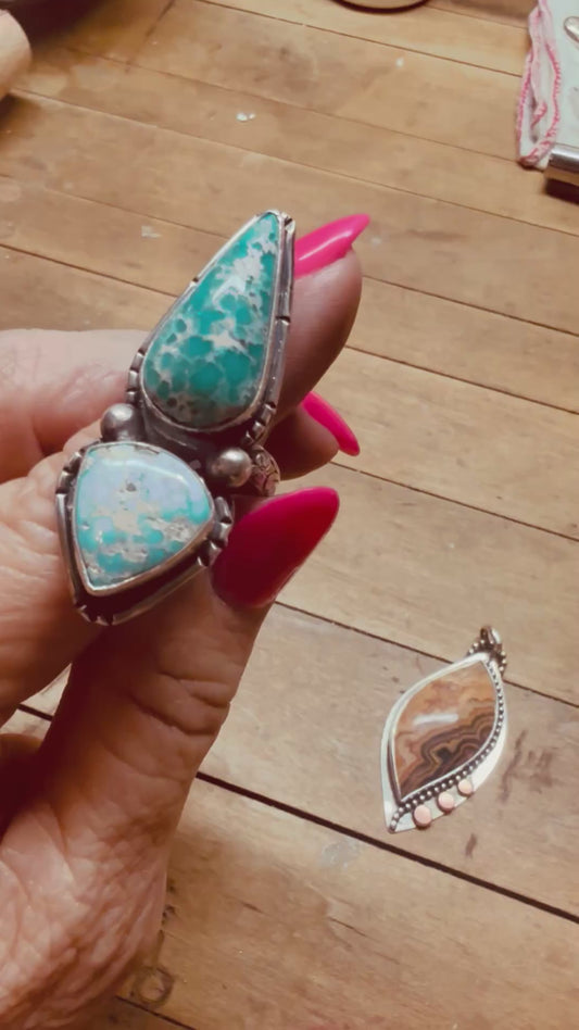Double Turquoise Ring- TS Designs