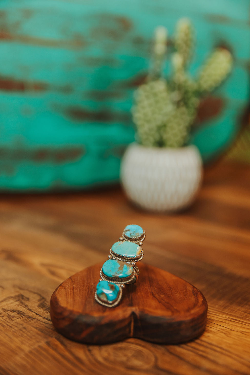 Four Stone Turquoise Statement Ring